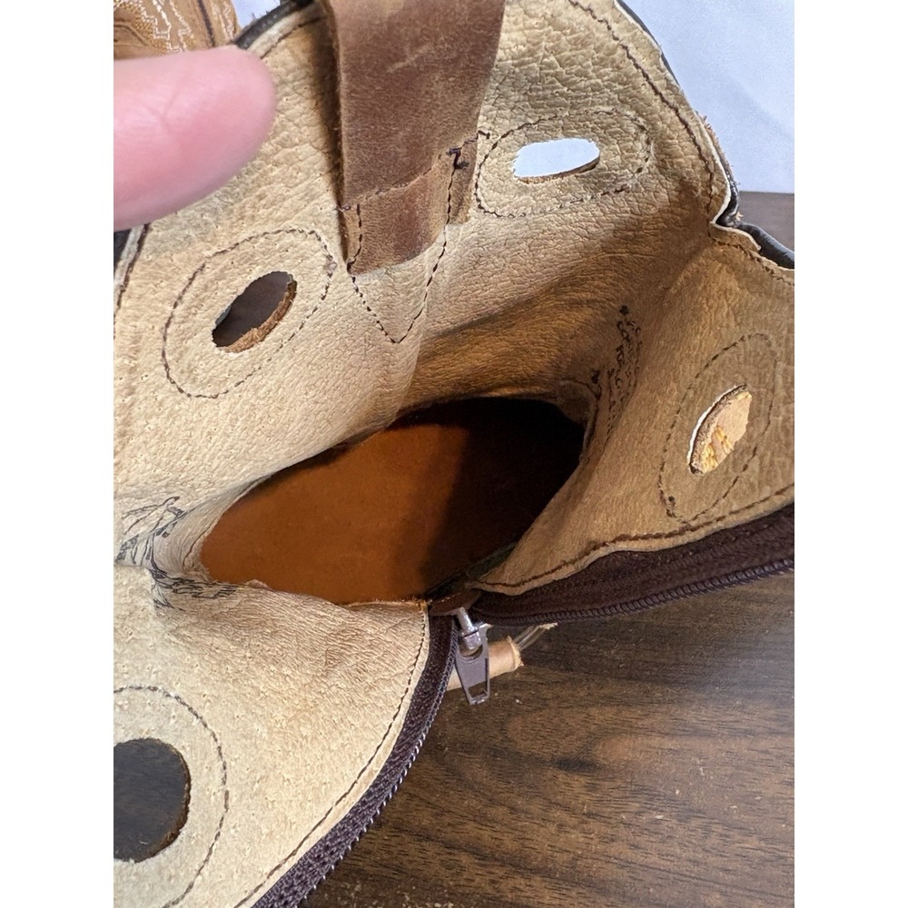 RW Brown Leather Western Boots Girls 16.5 US 9.5 Rhinestone Stud Ankle Harness - Picture 10 of 10